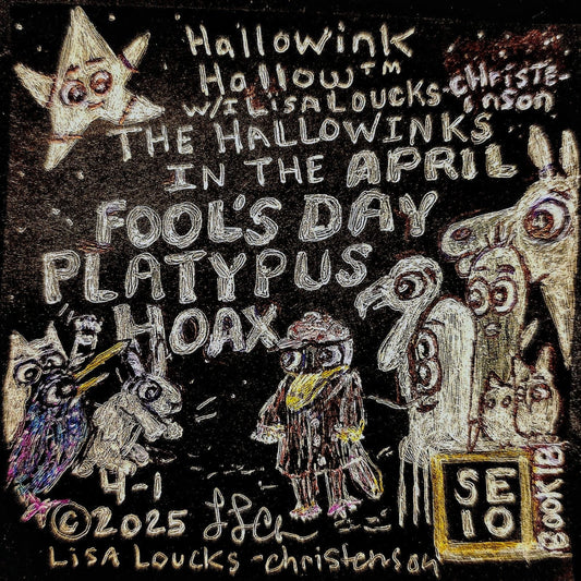 "The Hallowinks in the April Fool's Day Platypus Hoax, Book 18, SE 10, Hallowink Hollow Written & Illustrated By Lisa Loucks-Christenson" i