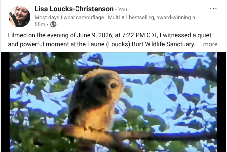 Charlie's Sunset Flight: A Barred Owl Fledgling's Watch at Laurie (Loucks) Burt Wildlife Sanctuary